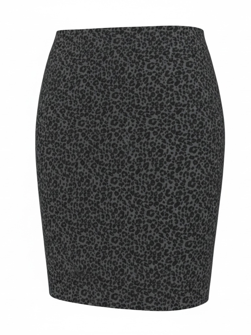 LOFT Charcoal Gray Leopard-Print Pencil Skirt